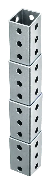 Perforated square-tube sign post sections